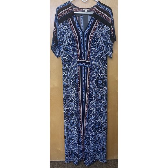 Cato Est. 1946 Women’s Maxi Dress Multicolor Elastic Waist Stretch Size Large - Picture 1 of 4